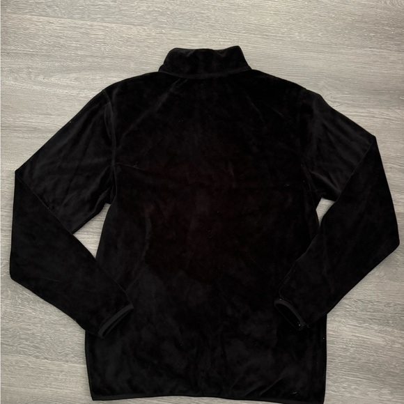 Black Van Heusen Sleepwear Velour Zip-up sweater jacket size small - Picture 2 of 3